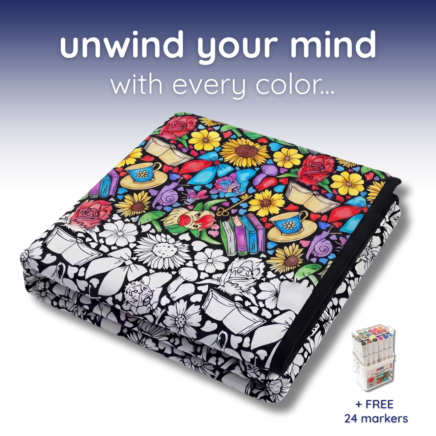 quavely - calming coloring blanket