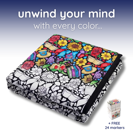 quavely - calming coloring blanket